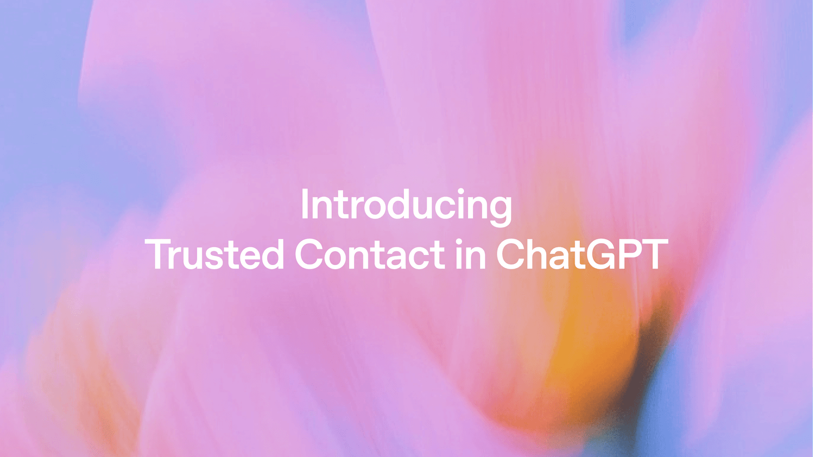 ChatGPT 推出“信任联系人”功能:在关键时刻为你连接值得信赖的人